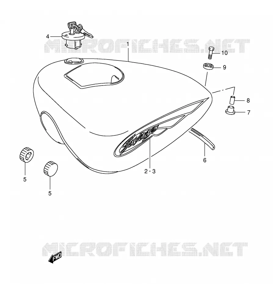 RESERVOIR D'ESSENCE (MODELE K2/K3) Suzuki MOTO 650 SAVAGE 2002  LS650PK2(E2)