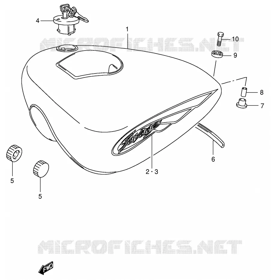 RESERVOIR D'ESSENCE (MODELE K4) Suzuki MOTO 650 BOULEVARD 1999  LS650PX(E3/E28)