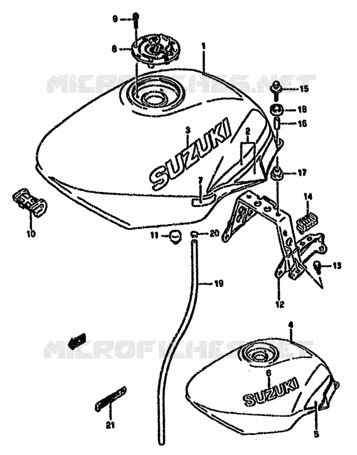 RESERVOIR D'ESSENCE (MODELE M/N) Suzuki MOTO 750 GSX-F 1992  GSX750FN(K-T)