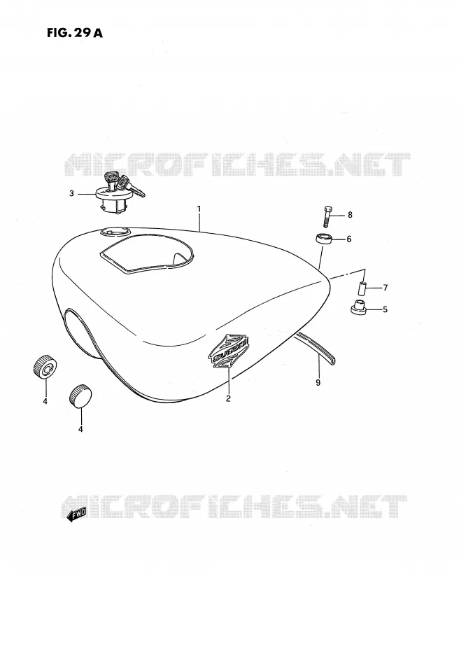 RESERVOIR D'ESSENCE (MODELE M/R) Suzuki MOTO 650 SAVAGE 1986  LS650FG(E2)