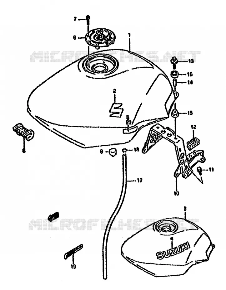 RESERVOIR D'ESSENCE (MODELE P/R/S) Suzuki MOTO 750 GSX-F 1989  GSX750FK(K-T)