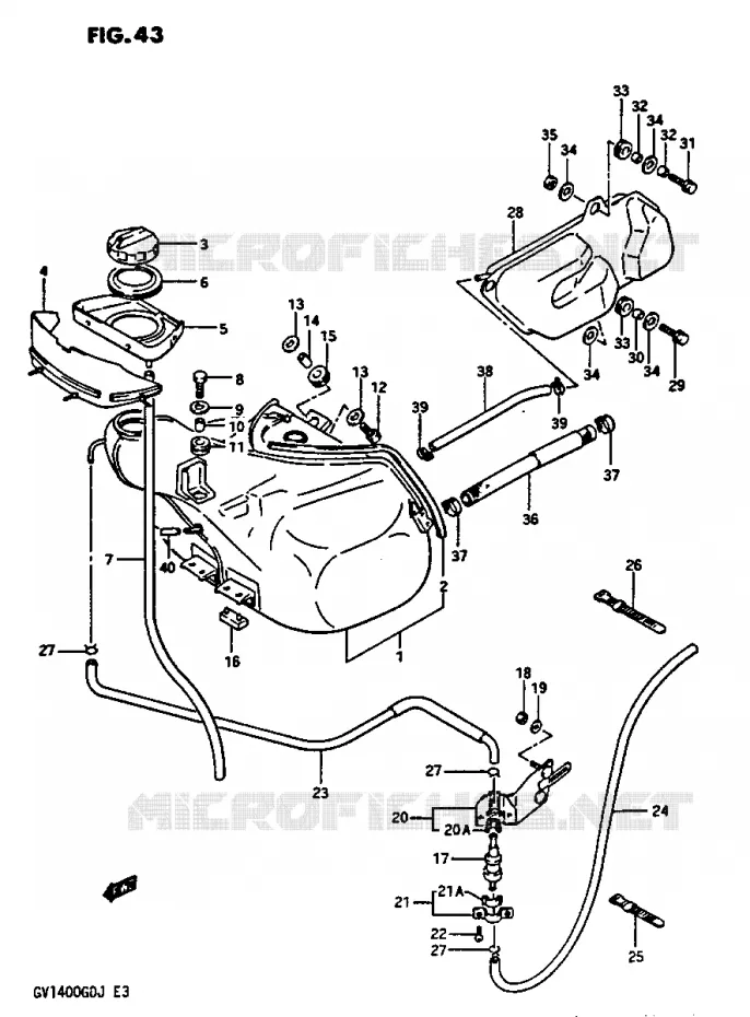 RESERVOIR D'ESSENCE Suzuki MOTO 1400 CAVALCADE 1987  GV1400GCH(G/H/J)