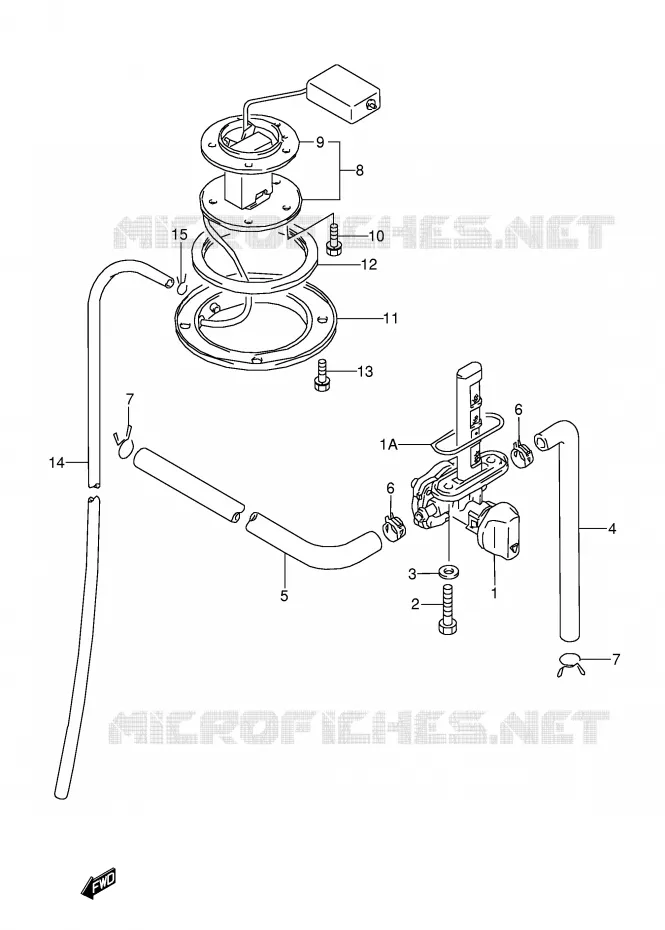 ROBINET D'ESSENCE (GSX600FL/FM E22,MODELE L/M/N/P/R/S) Suzuki MOTO 600 GSX-F 1993  GSX600FP(E2)