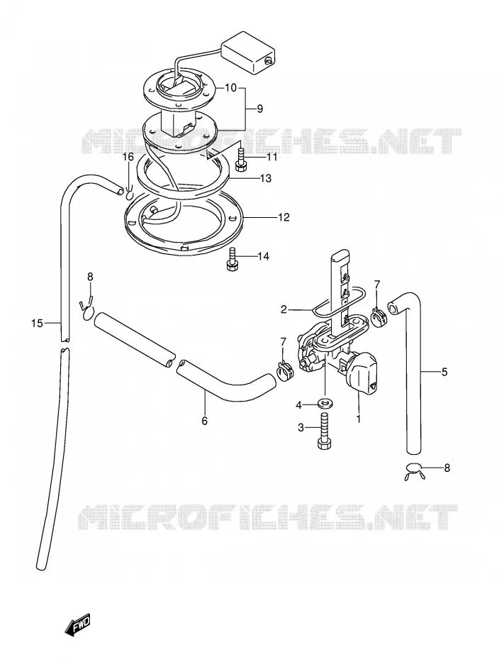 ROBINET D'ESSENCE (MODELE T) Suzuki MOTO 600 GSX-F 1995  GSX600FS(E2)