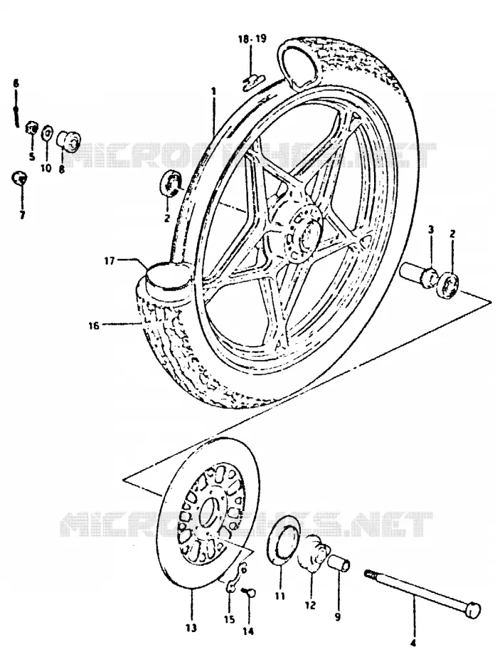 ROUE AVANT Suzuki MOTO 400 GSX 1981  GSX400EX(T/X)