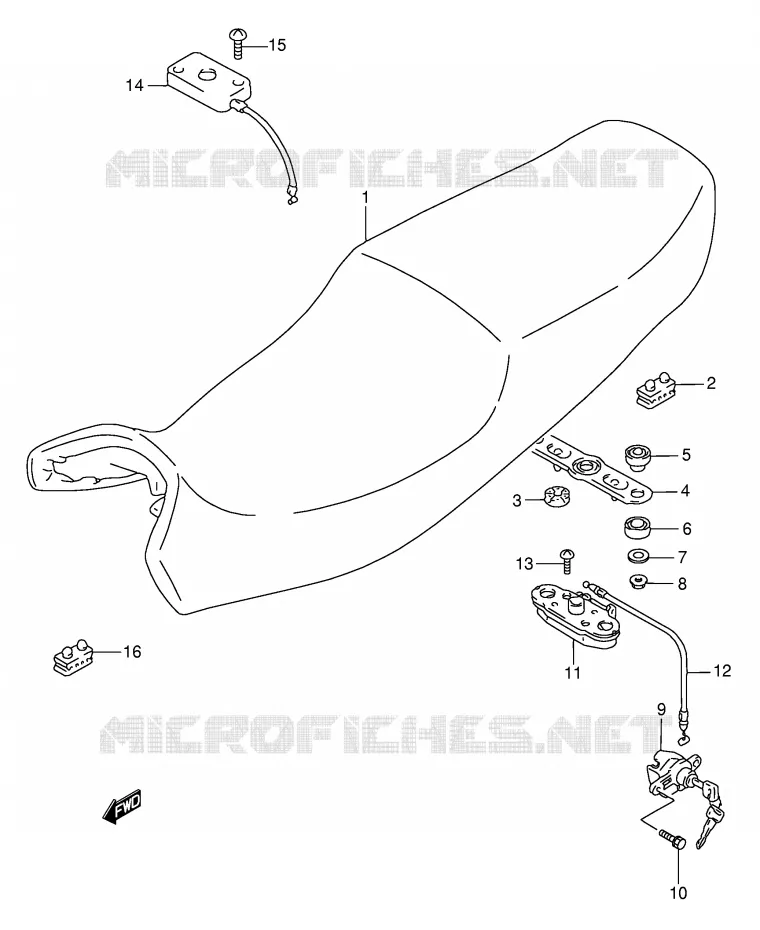 SELLE (MODELE S/T) Suzuki MOTO 750 GSX-F 1995  GSX750FS(E2)