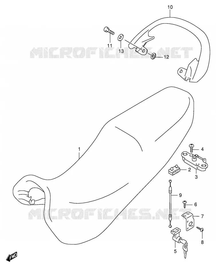 SELLE (MODELE Y/K1/K2) Suzuki MOTO 600 GSX-F 2000  GSX600FUY(E2)