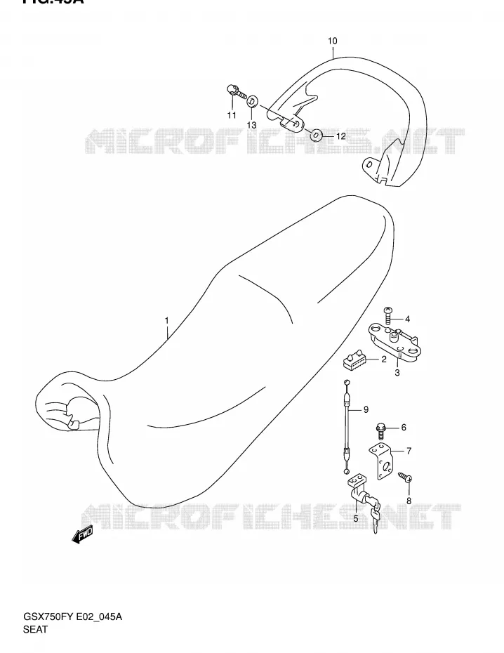 SELLE (MODELE Y/K1/K2) Suzuki MOTO 750 GSX-F 1998  GSX750FW(E2)
