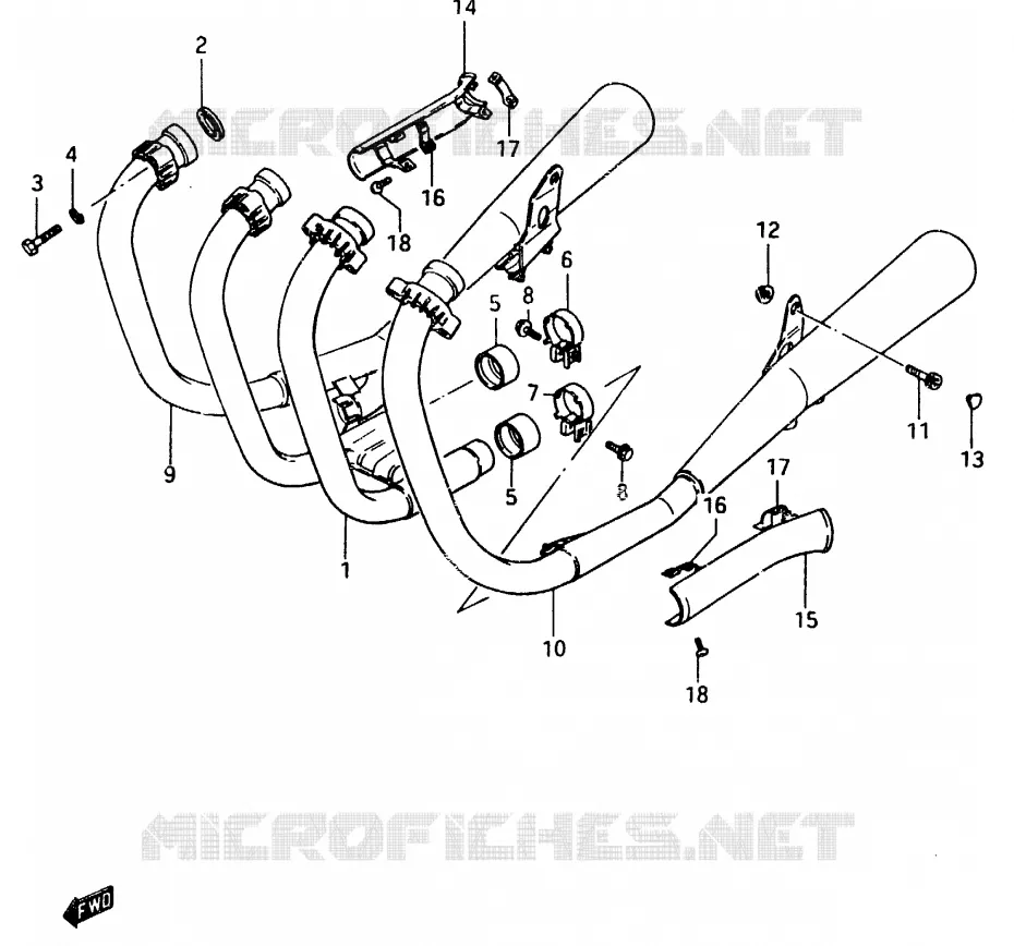 SILENCIEUX (MODELE D) Suzuki MOTO 750 GSX-E 1984  GSX750ESE(D/E)