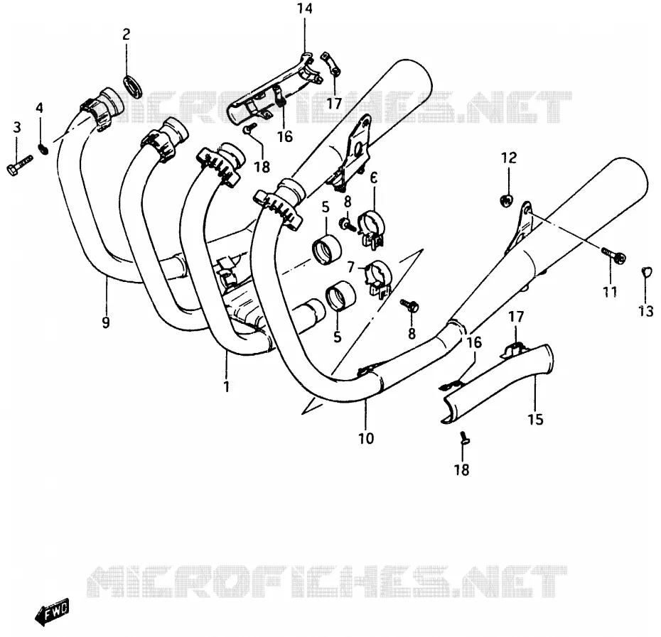 SILENCIEUX (MODELE E) Suzuki MOTO 750 GSX-E 1984  GSX750ESE(D/E)