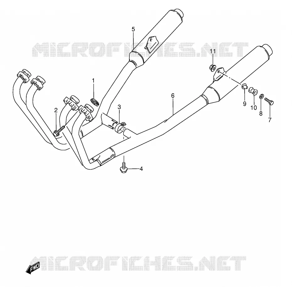 SILENCIEUX (MODELE J) Suzuki MOTO 600 GSX-F 1995  GSX600FS(E2)