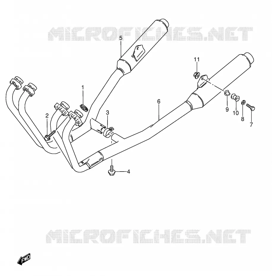 SILENCIEUX (MODELE K/L/M/N/P/R/S) Suzuki MOTO 600 GSX-F 1991  GSX600FM(E2)