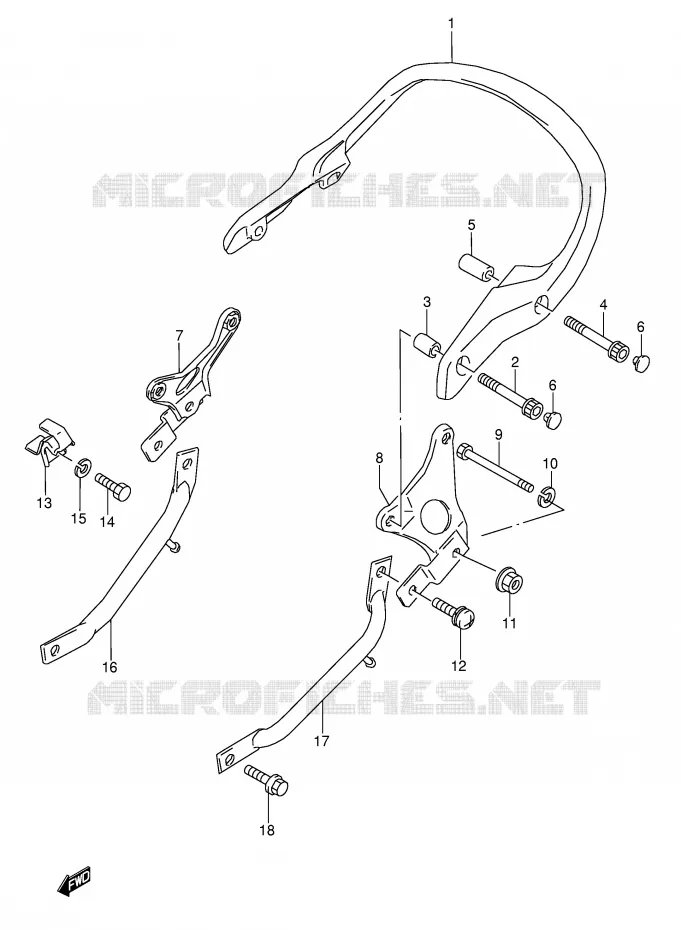 SUPPORT DOSSERET (MODELE J/K/L/M/N/P) Suzuki MOTO 600 GSX-F 1995  GSX600FS(E2)