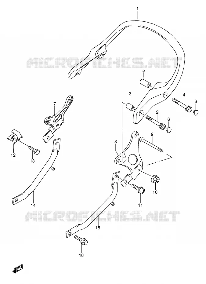 SUPPORT DOSSERET (MODELE R/S/T) Suzuki MOTO 600 GSX-F 1992  GSX600FN(E2)
