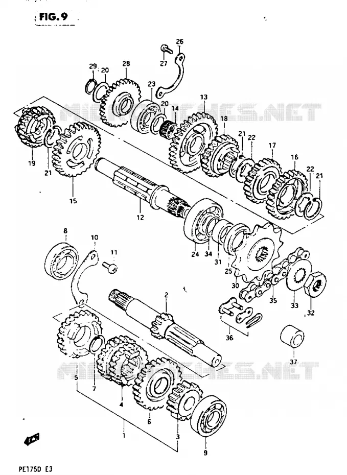 TRANSMISSION Suzuki MOTO 175 PE 1982  PE175Z(Z/D)