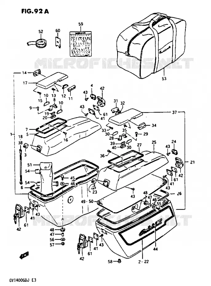 VALISE LATERALE - SUPPORT MODELE J Suzuki MOTO 1400 CAVALCADE 1987  GV1400GDH(G/H/J)