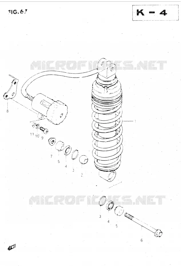 AMORTISSEUR ARRIERE (MODELE F) Suzuki MOTO 500 GSX-E 1985  GSX500ESF(E39)
