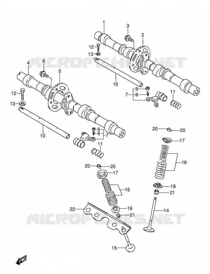 ARBRE A CAMES - SOUPAPES (MODELE J/K/L/M) Suzuki MOTO 600 GSX-F 1995  GSX600FS(E2)