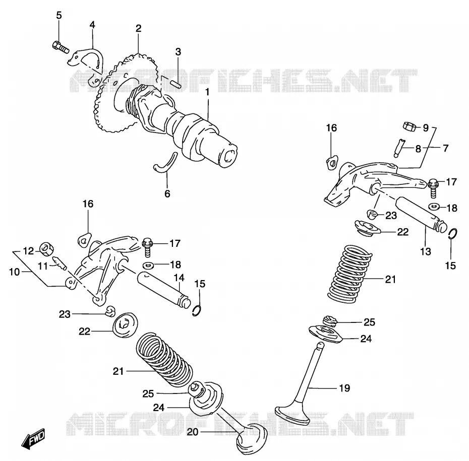 ARBRE A CAMES - SOUPAPES Suzuki MOTO 250 MARAUDER 2002  GZ250K2(P34)