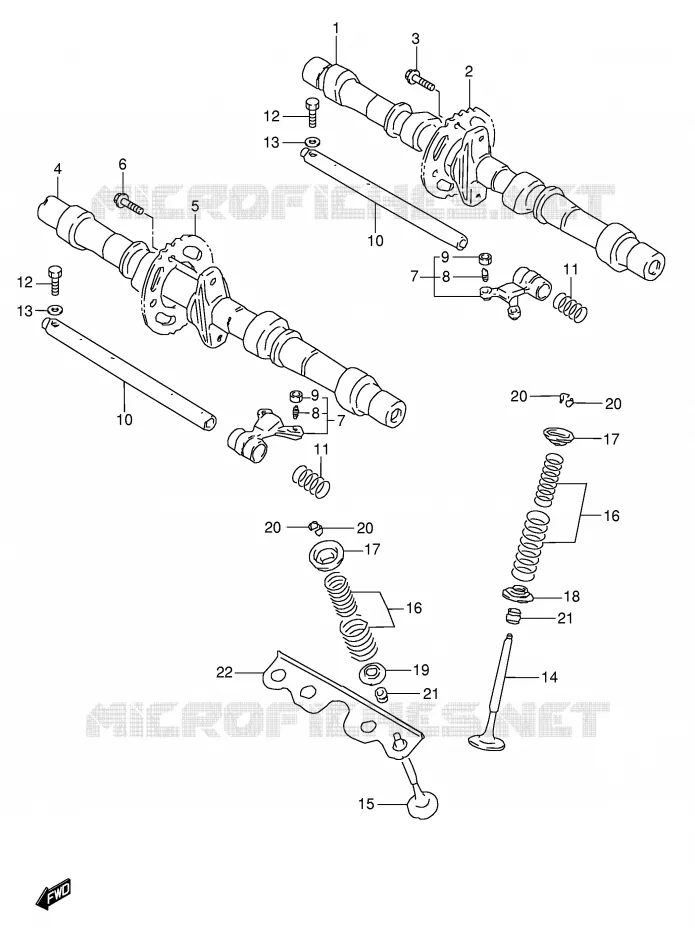 ARBRE A CAMES - SOUPAPES Suzuki MOTO 600 GSX-F 2004  GSX600FK4(E2)