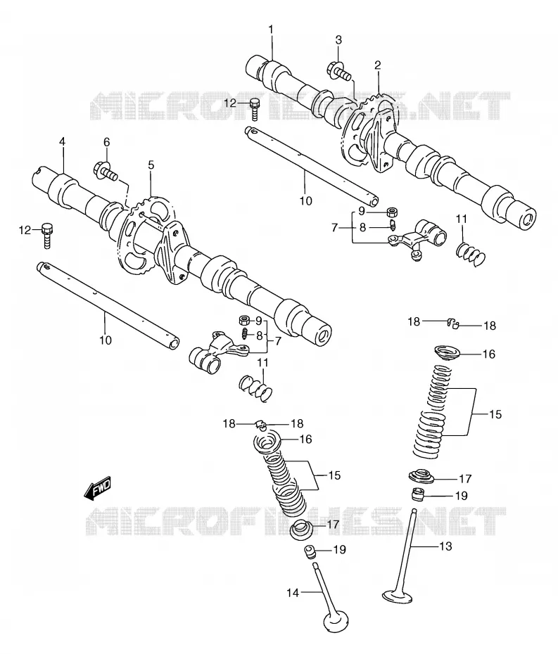 ARBRE A CAMES - SOUPAPES Suzuki MOTO 750 GSX-F 1995  GSX750FS(E2)