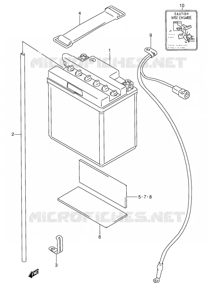 BATTERIE (MODELE T) Suzuki MOTO 600 GSX-F 1995  GSX600FS(E2)
