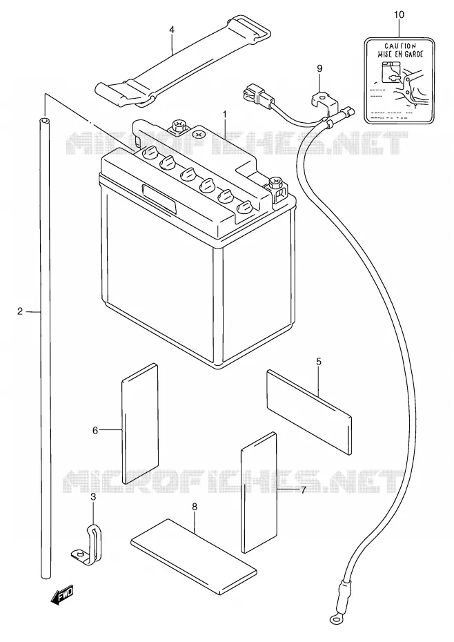 BATTERIE Suzuki MOTO 750 GSX-F 1994  GSX750FR(E2)