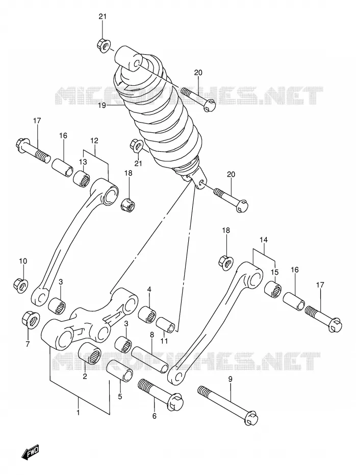 BIELLETTE DE SUSPENSION ARRIERE (MODELE J) Suzuki MOTO 600 GSX-F 1995  GSX600FUS(E2)