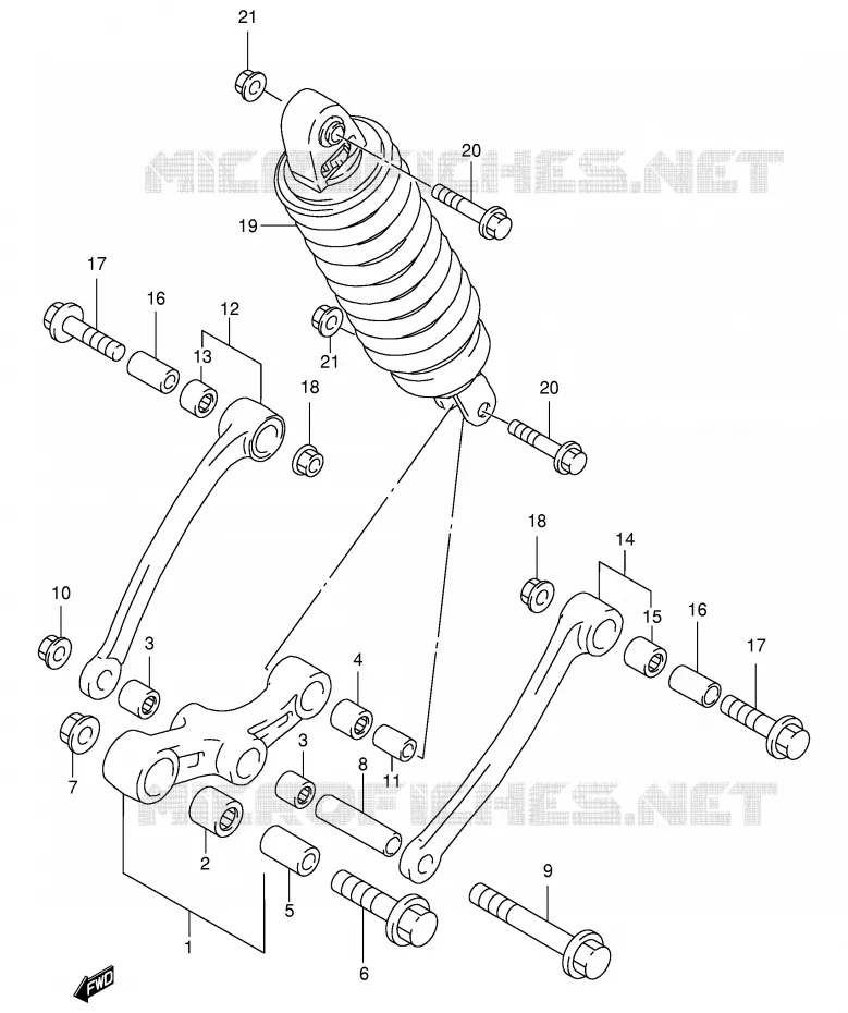BIELLETTE DE SUSPENSION ARRIERE Suzuki MOTO 600 GSX-F 1997  GSX600FU2V(E2)