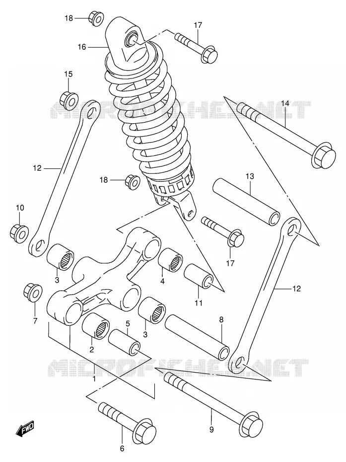 BIELLETTE DE SUSPENSION ARRIERE Suzuki MOTO 600 GSX-F 1999  GSX600FX(E2)