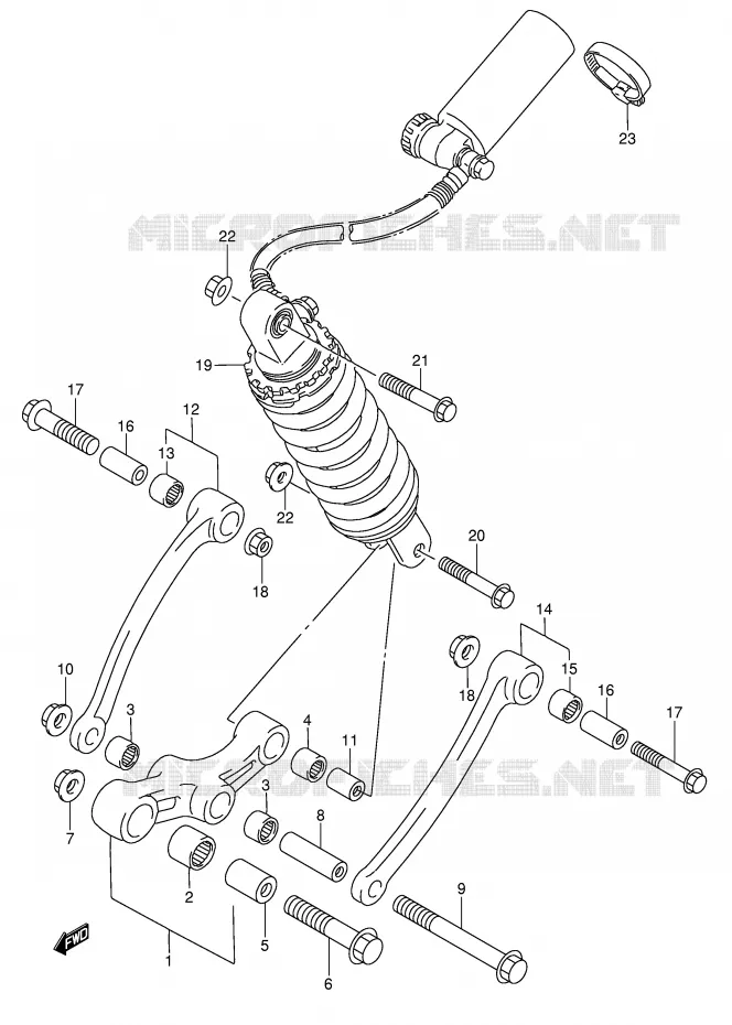 BIELLETTE DE SUSPENSION ARRIERE (VOIR NOTE) Suzuki MOTO 750 GSX-F 1991  GSX750FM(E2)