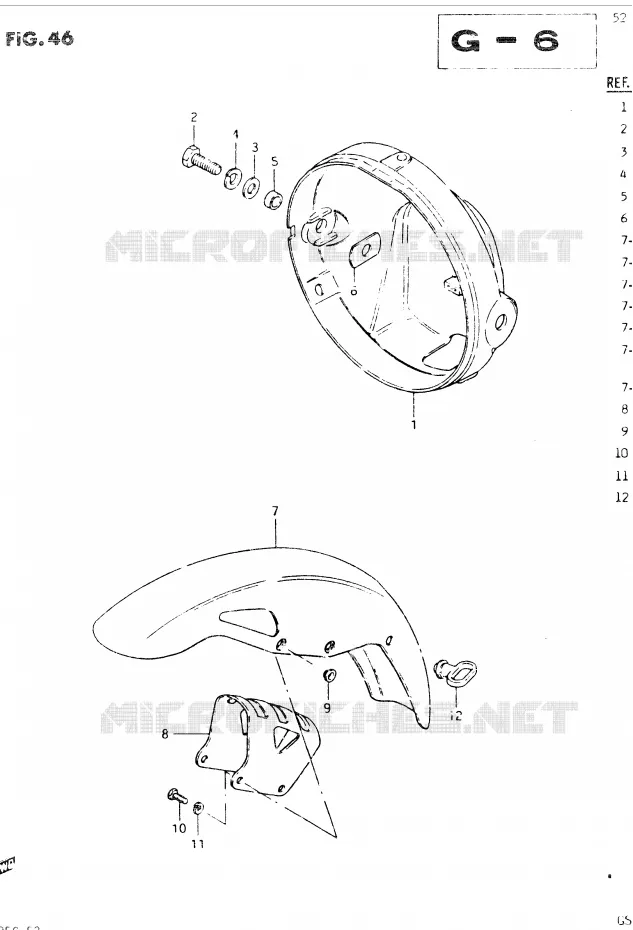 BOL DE PHARE - GARDE BOUE AVANT Suzuki MOTO 400 GSX 1985  GSX400SF(E2)