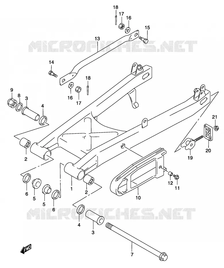 BRAS OSCILLANT ARRIERE Suzuki MOTO 250 MARAUDER 2002  GZ250K2(P34)