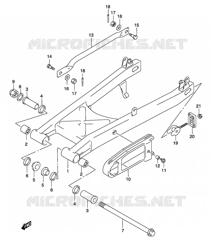 BRAS OSCILLANT ARRIERE Suzuki MOTO 250 MARAUDER 2003  GZ250LK3(P19)