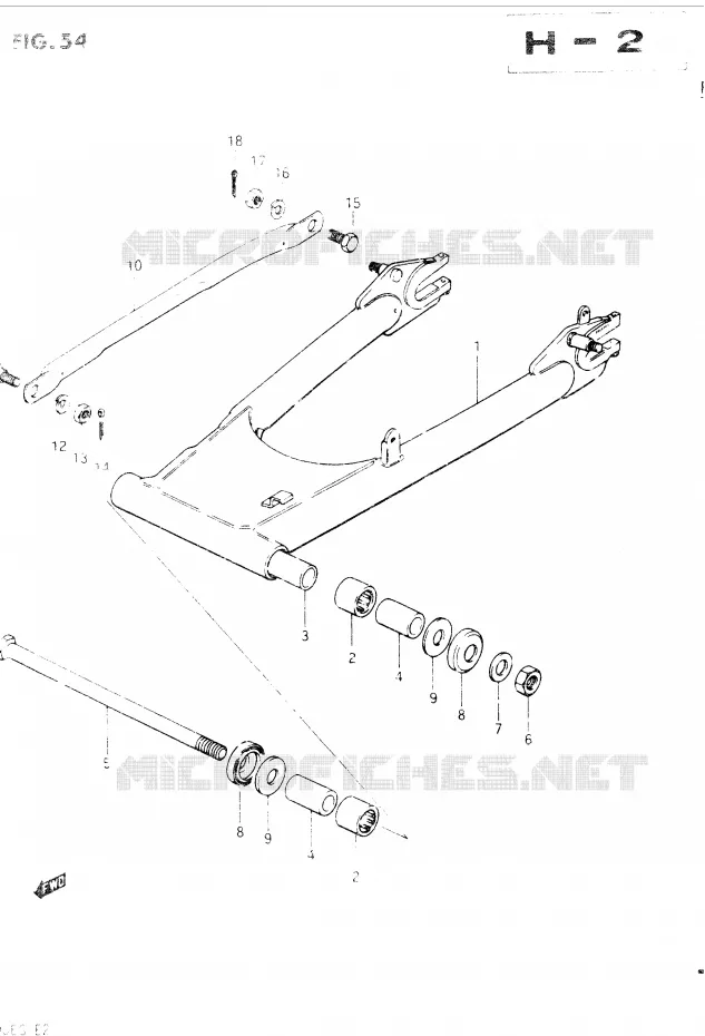 BRAS OSCILLANT ARRIERE Suzuki MOTO 400 GSX 1984  GSX400EE(E2)