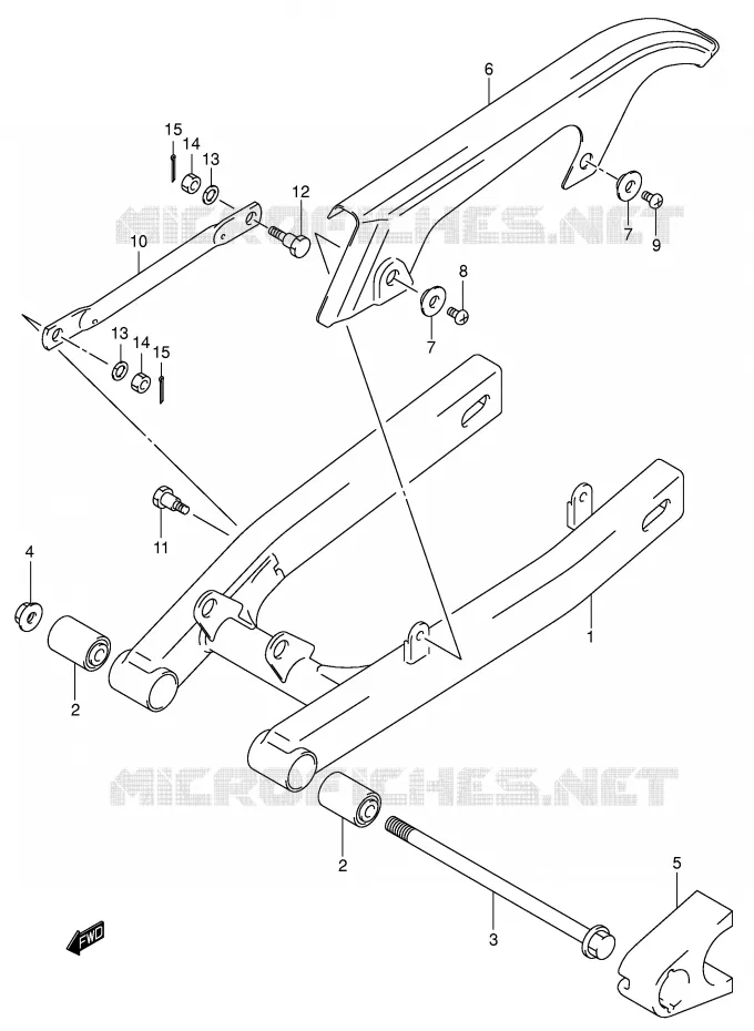 BRAS OSCILLANT ARRIERE Suzuki MOTO 80 JR 2003  JR80K3(P3/P28)