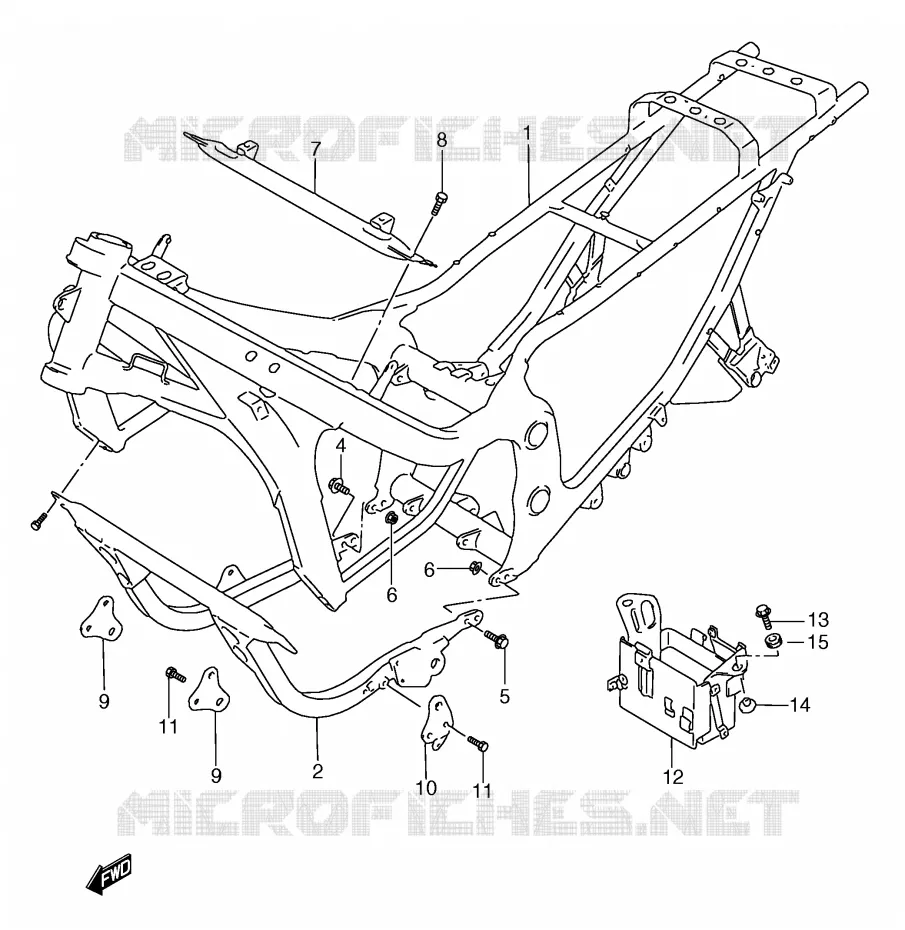 CADRE (MODELE K/L/M/N/P/R) Suzuki MOTO 750 GSX-F 1992  GSX750FN(E2)