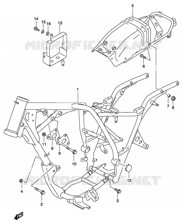 CADRE Suzuki MOTO 250 MARAUDER 2004  GZ250K4(P3)