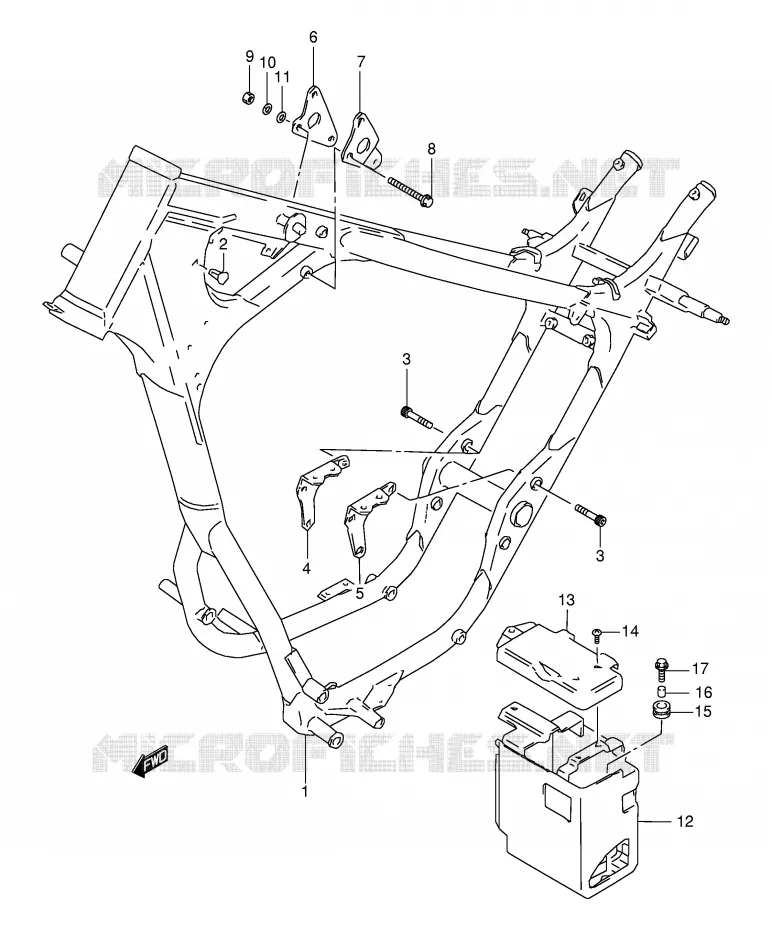CADRE Suzuki MOTO 650 BOULEVARD 2002  LS650PK2(E3/E28)