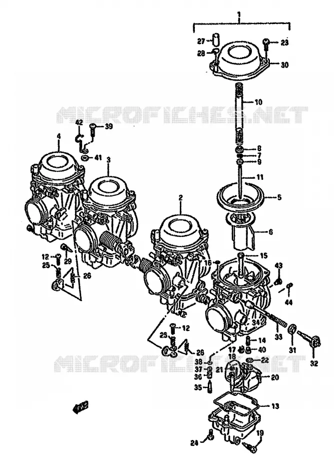 CARBURATEUR (MODELE K/L/M/N/P/R) Suzuki MOTO 750 GSX-F 1996  GSX750FSKT(K-T)