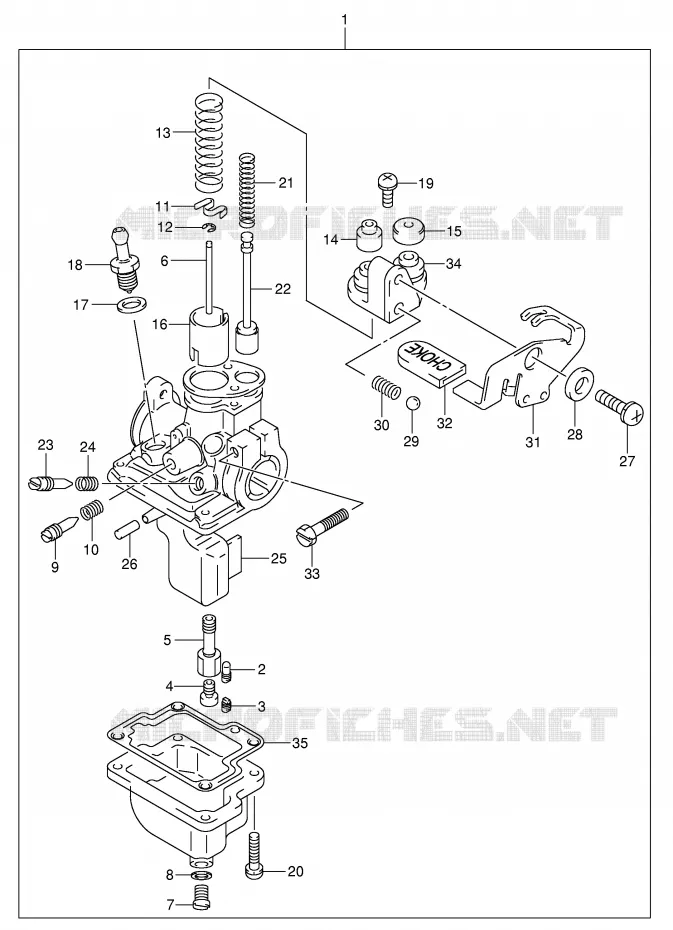 CARBURATEUR Suzuki MOTO 50 JR 2006  JR50K6(P3/P28)