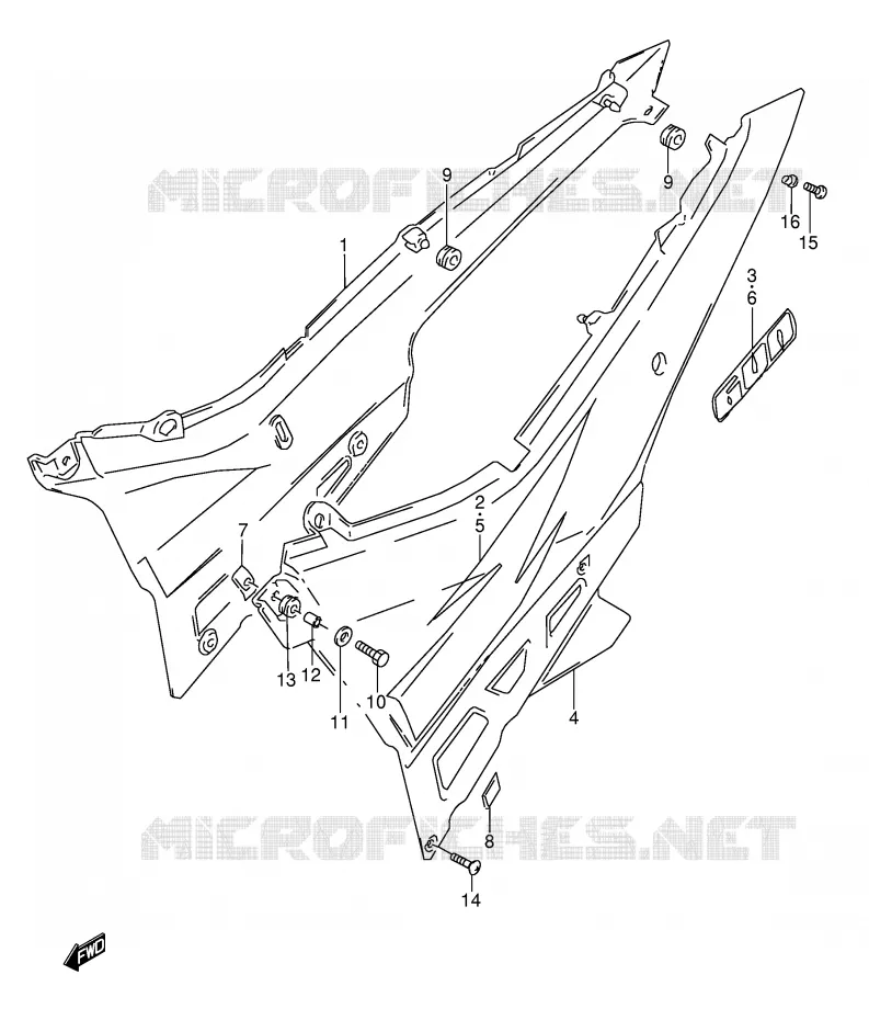CARENAGES ARRIERE  (MODELE T) Suzuki MOTO 600 GSX-F 1995  GSX600FS(E2)