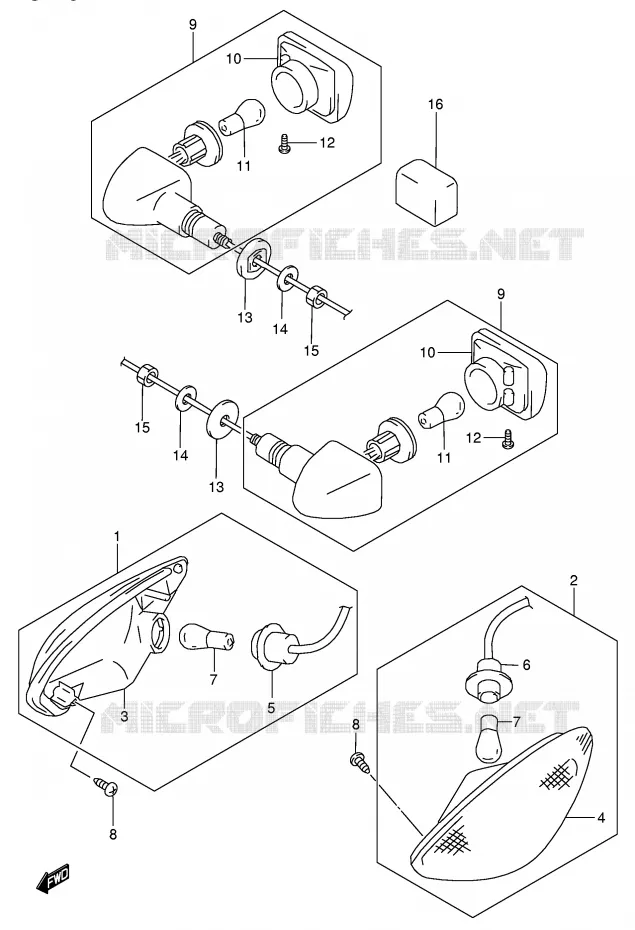 CLIGNOTANTS (MODELE K4/K5) Suzuki MOTO 600 GSX-F 2005  GSX600FK5(E2)