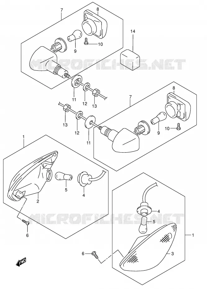 CLIGNOTANTS (MODELE K4/K5) Suzuki MOTO 750 GSX-F 2004  GSX750FK4(E2)