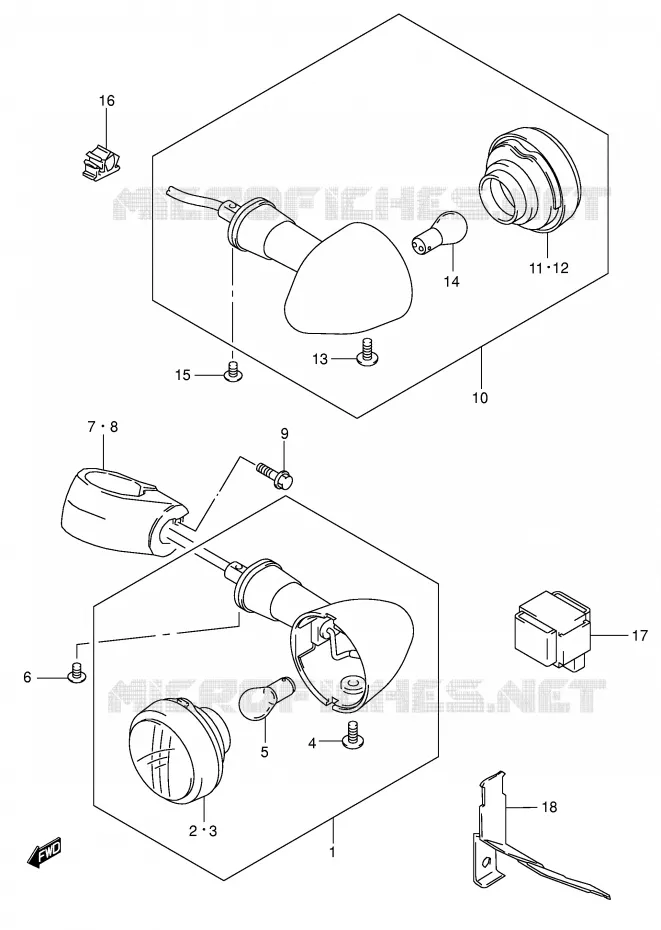 CLIGNOTANTS (MODELE K4) Suzuki MOTO 650 BOULEVARD 2003  LS650PK3(E3/E28)
