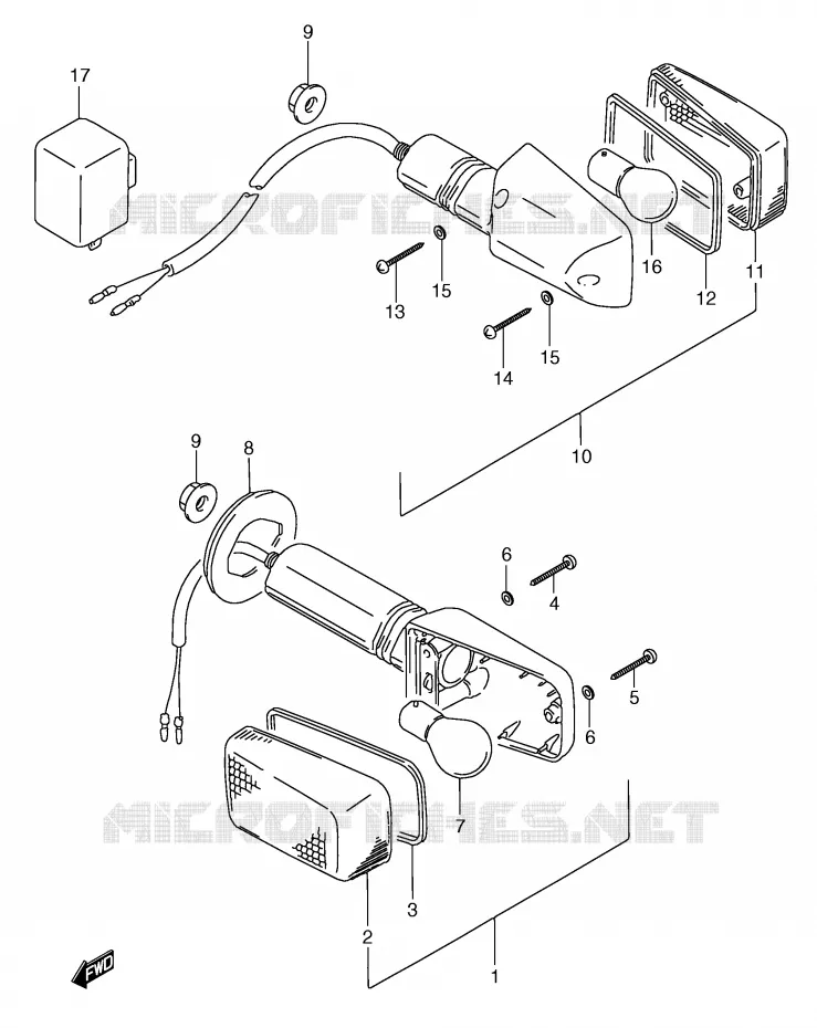 CLIGNOTANTS (MODELE S) Suzuki MOTO 750 GSX-F 1993  GSX750FP(E2)