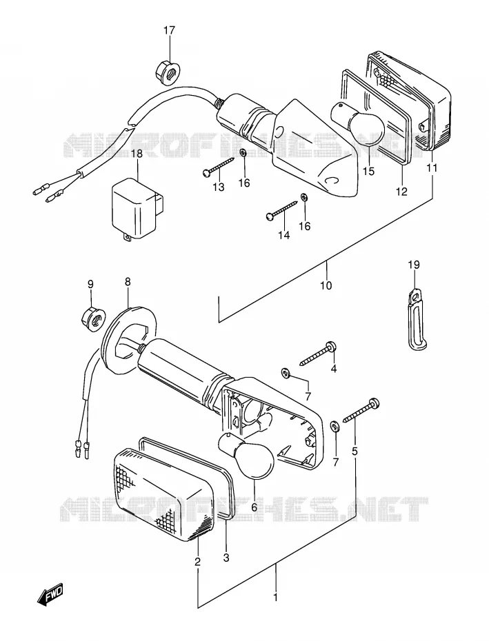CLIGNOTANTS (MODELE T) Suzuki MOTO 600 GSX-F 1996  GSX600FUT(E2)