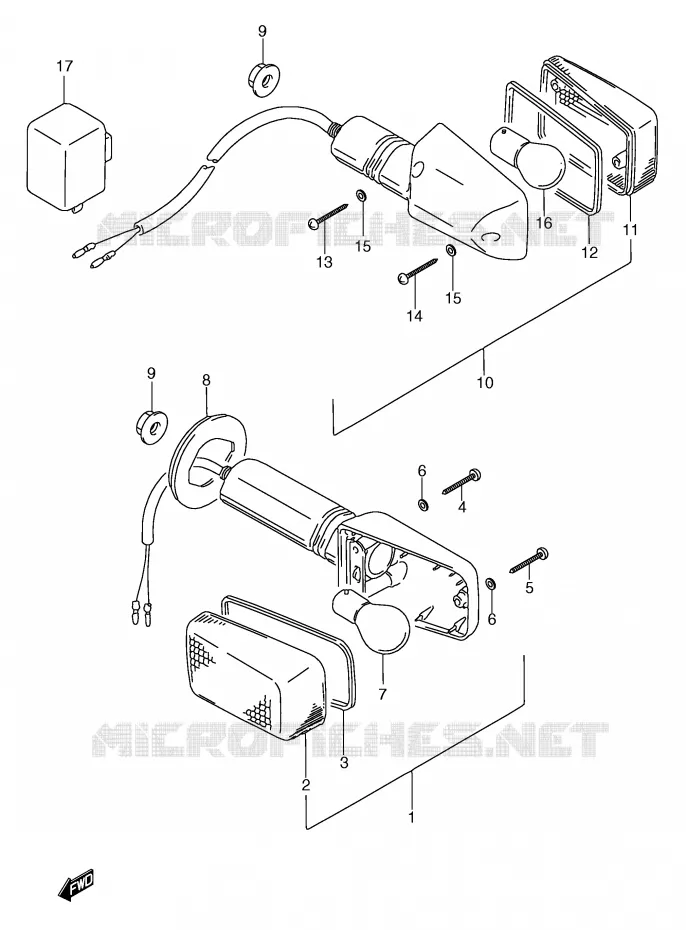 CLIGNOTANTS (MODELE T) Suzuki MOTO 750 GSX-F 1992  GSX750FN(E2)