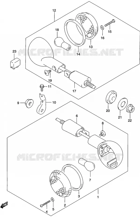 CLIGNOTANTS Suzuki MOTO 250 MARAUDER 2002  GZ250K2(K3)