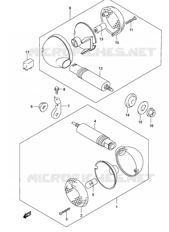 CLIGNOTANTS Suzuki MOTO 250 MARAUDER 2003  GZ250K3(P19)
